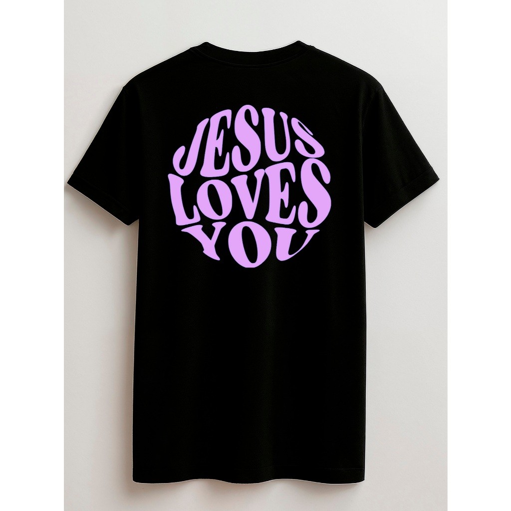 Camisa Jesus Love You Pink Urban Juvenil e Infantil 100% Algodão Gospel
