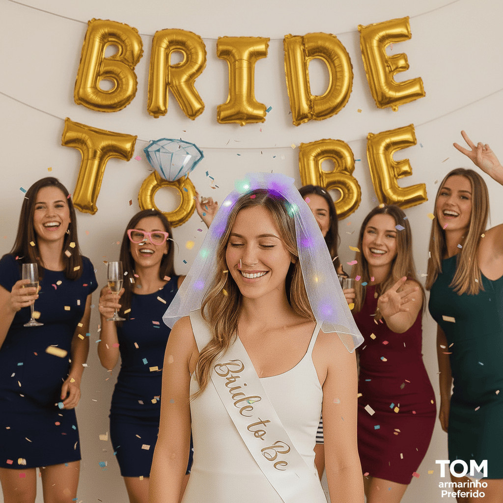 Kit Balões Decoração Despedida de Solteira Bride To Be Aliança Anel