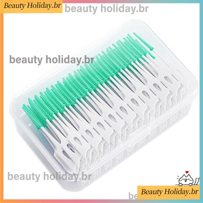200 Unidades Escovas De Silicone Interdentais Palitos De Dente Escova Ferramentas De Limpeza Oral