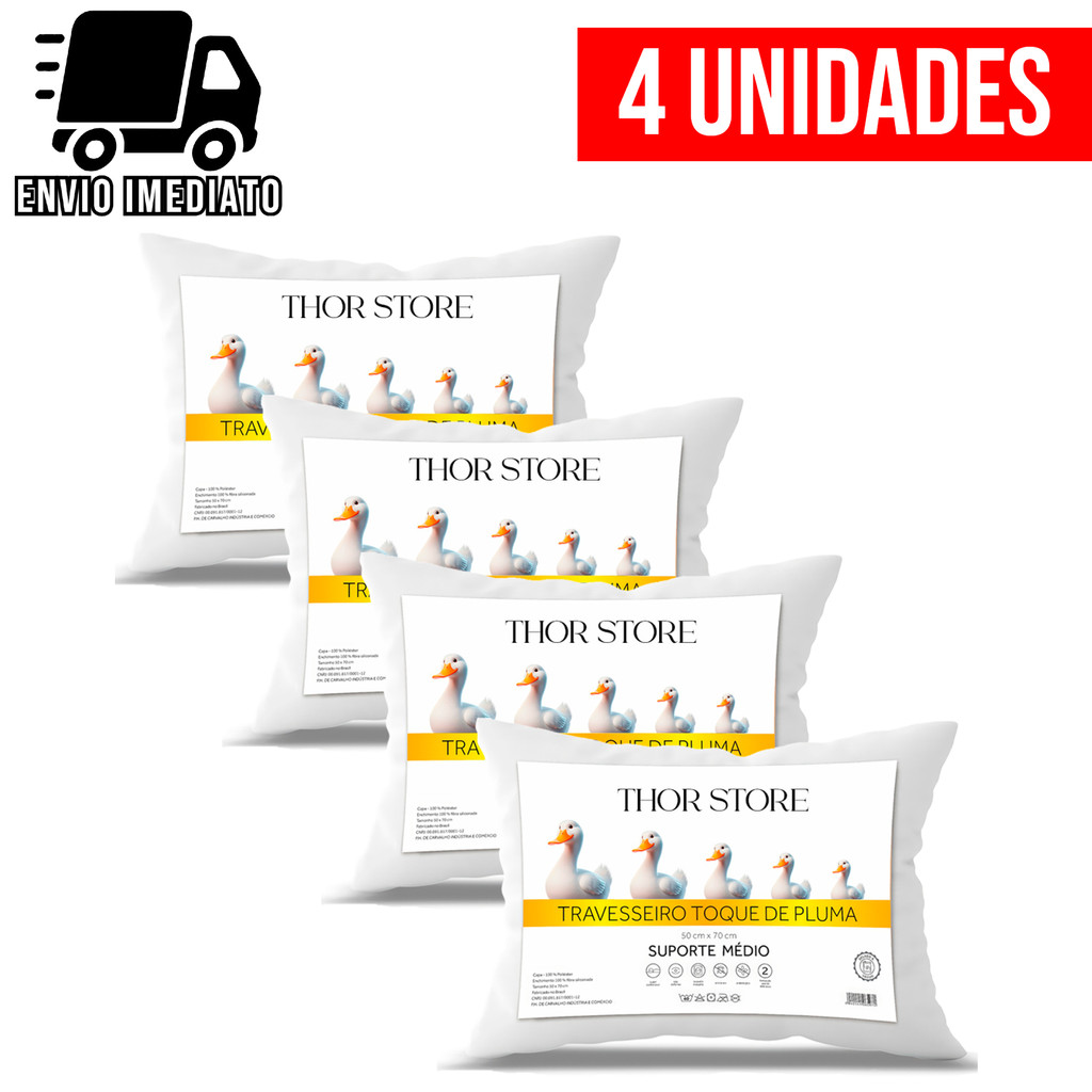 Travesseiro Pluma de Ganso Premium Macio Conforto Hotel Luxo Antialérgico