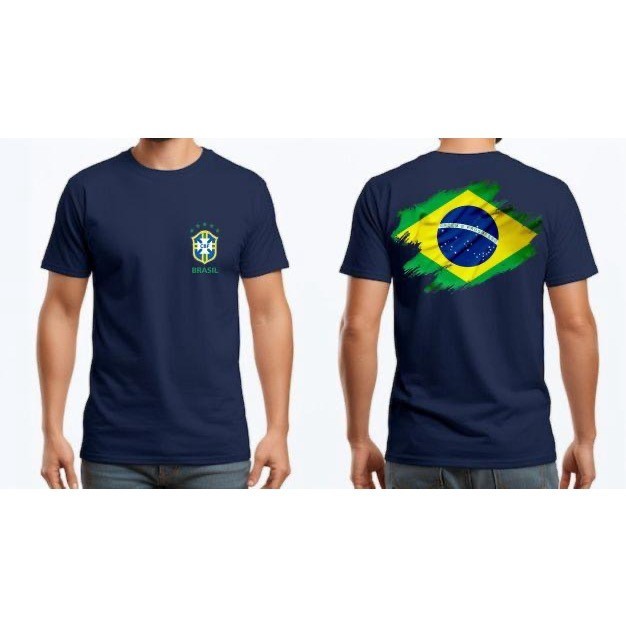 Camiseta personalizada Brasil copa do mundo futebol pátria feita 100% algodão confortável caimento CMS PREMIUM
