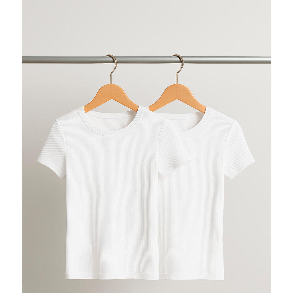 Kit 2 Blusas Básicas Manga Curta Canelada Salvatore