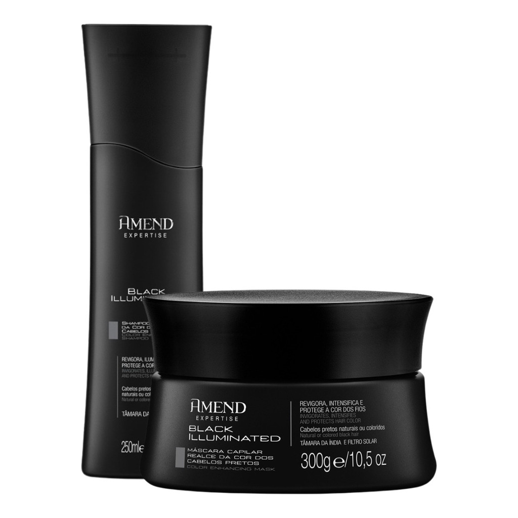 Kit Amend Black Illuminated Realce da Cor Preto - Shampoo e Mascara em Oferta na Shopee