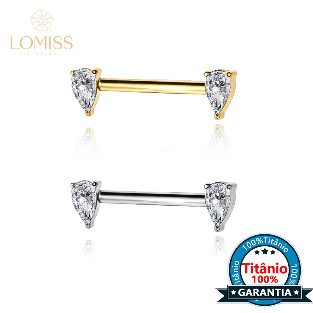 Piercing Barbell Titânio Push Pin Mamilo Orelha Transversal Piercing Mamilos Fem