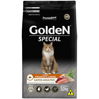 GOLDEN GATO ADULTO SPECIAL FRANGO E CARNE 10,1 KG.