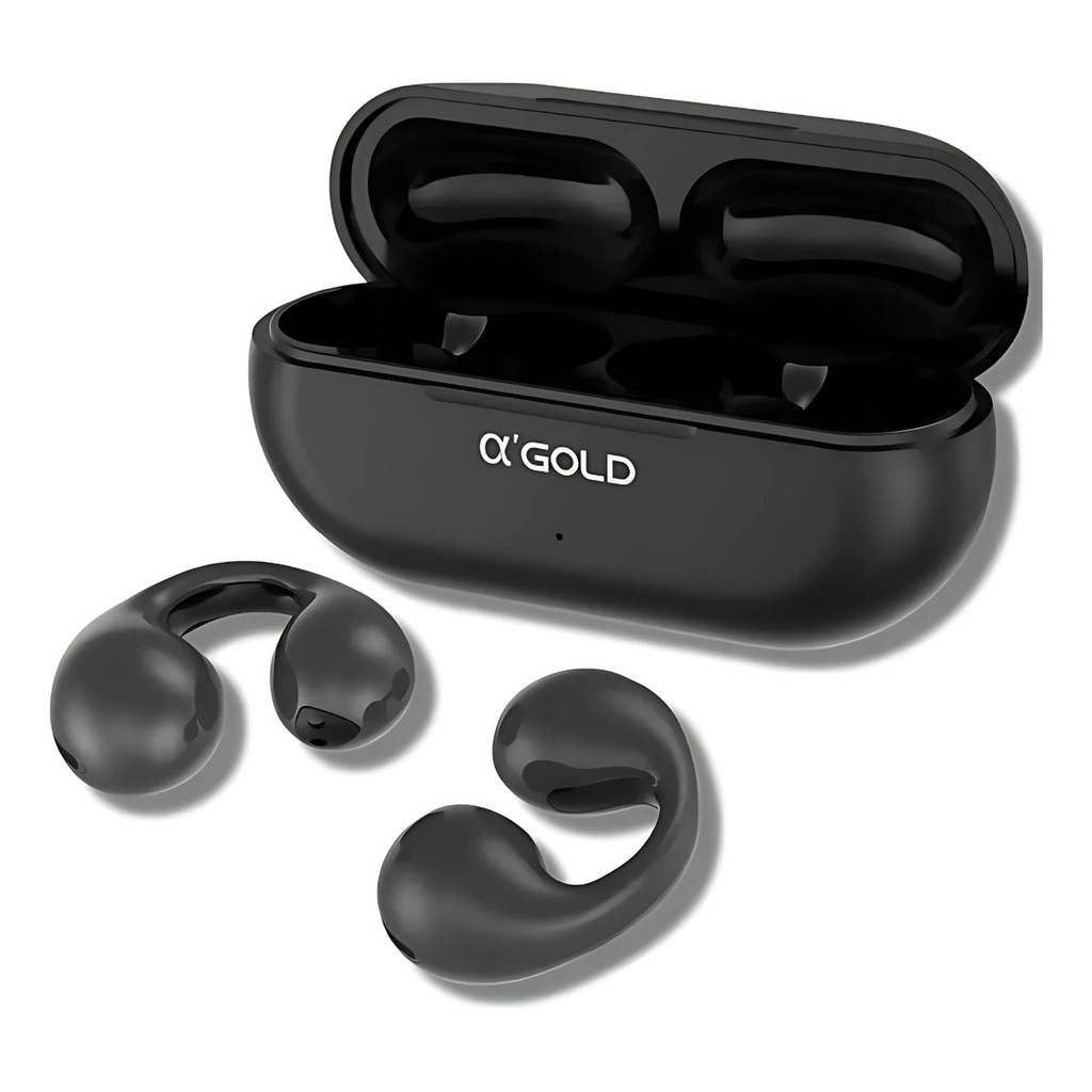 Fone Condução Óssea À Prova D'água Brinco Ambier Sem Fio Cor Preto