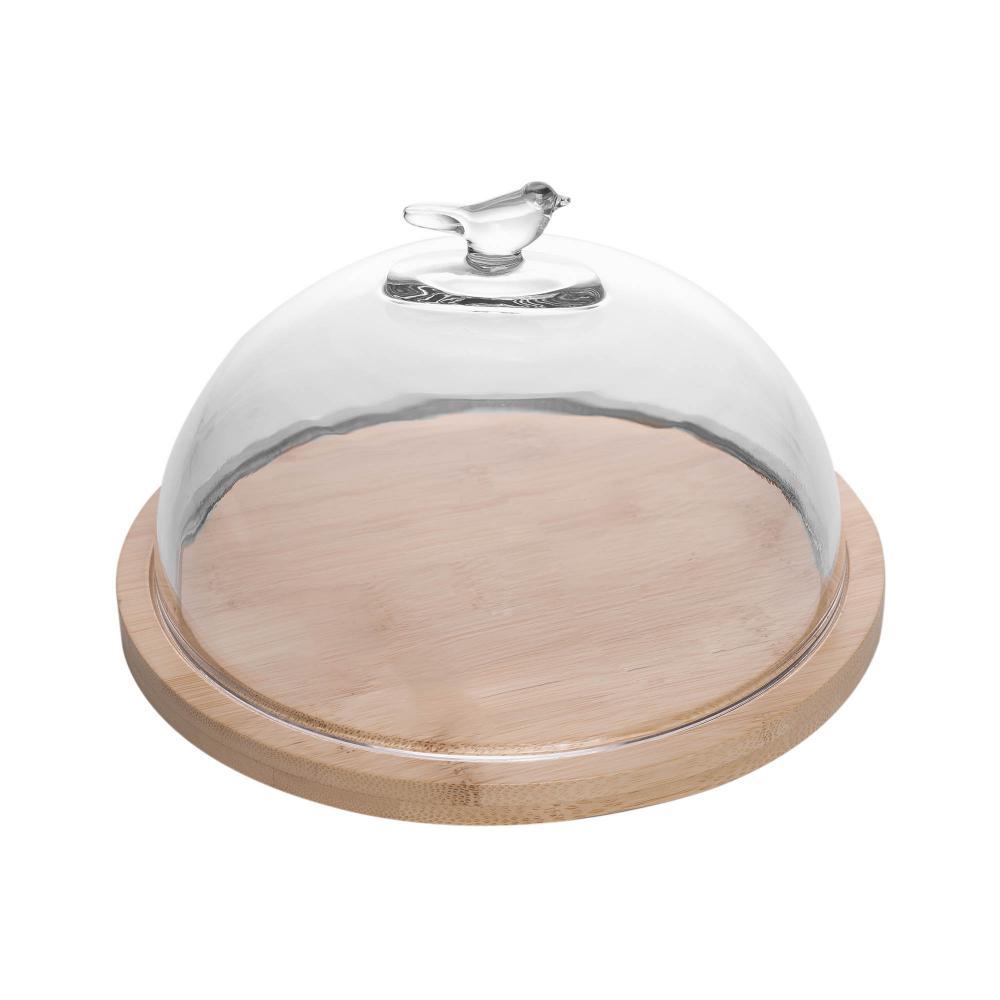 Queijeira com Base em Bambu Wolff Bird com Tampa Vidro em Oferta na Shopee
