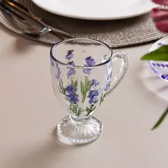 Taça Cappuccino Lyor Lavanda Hand Painting 190ml Cristal