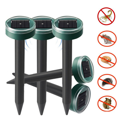 5x Repelente Ultrassônico Solar Ratos Cobra Escorpião Jardim 1.5v