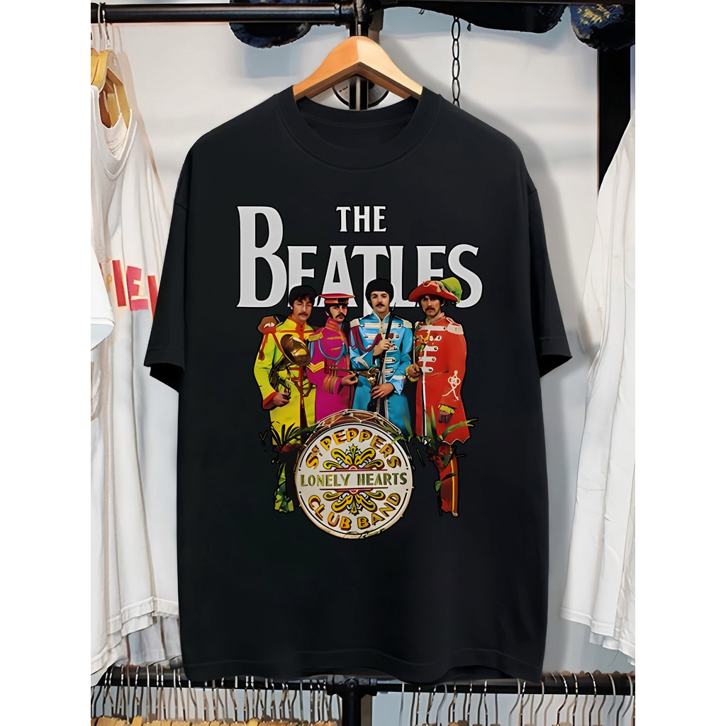 Camiseta Masculina Beatles Abbey Road Capa Álbum Retrô John Paul George Ringo Confortável Estilosa Atemporal Casual