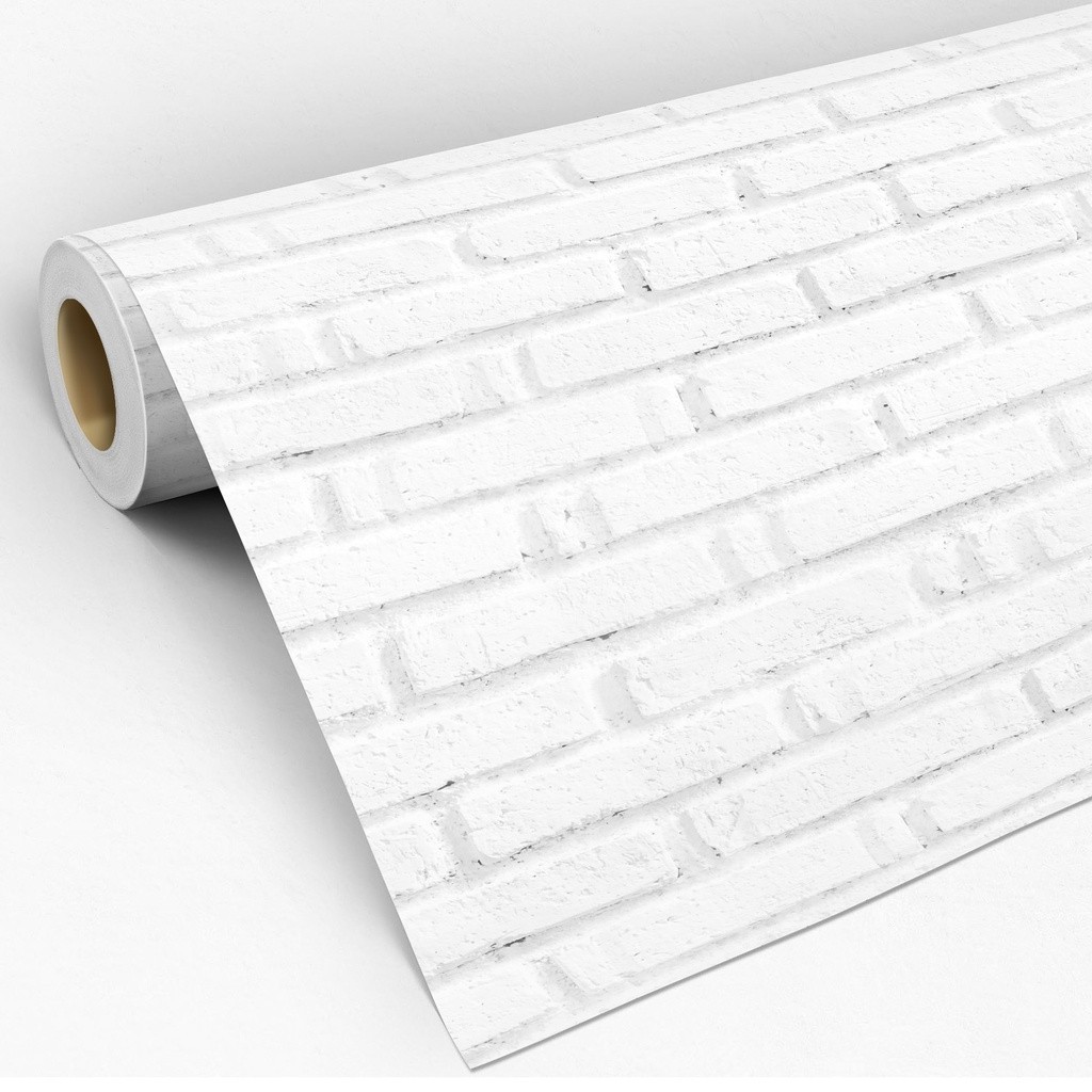 Papel De Parede Adesivo Tijolinho Branco White Gelo Tijolos Neve Adesivo Lavável 3 Metros