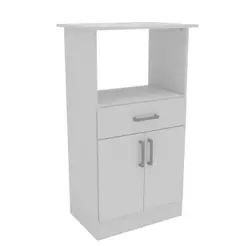 Balcão Armário Multiuso para Forno 2 Portas 1 Gaveta 50cm Cor Branco - Mademóvel