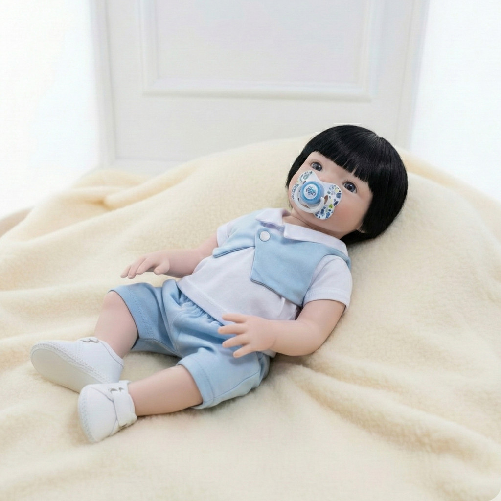 Kit Bebê Reborn Menino 100% Silicone + Enxoval Principe Azul em Oferta na Shopee
