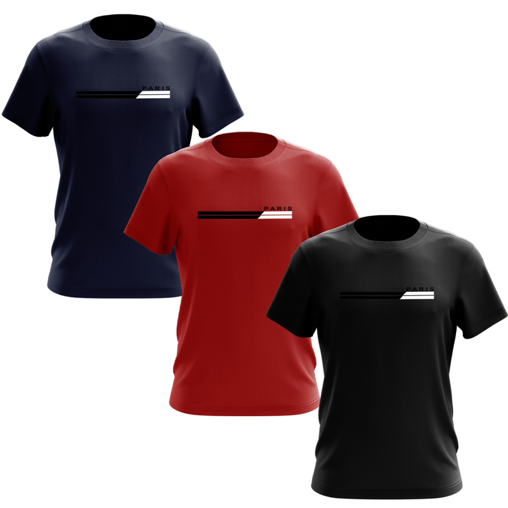 Kit 3 Camisas Masculinas 100% Algodão Premium Conforto Moda Casual Street Paris.