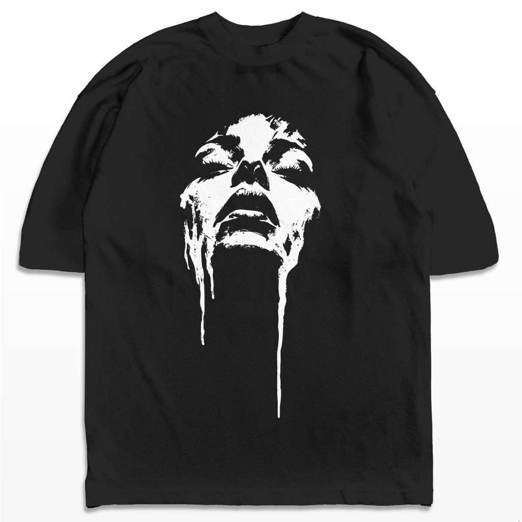 Camiseta Oversized MELTING FACE Streetwear Harajuku Aesthetic Camisa Unissex