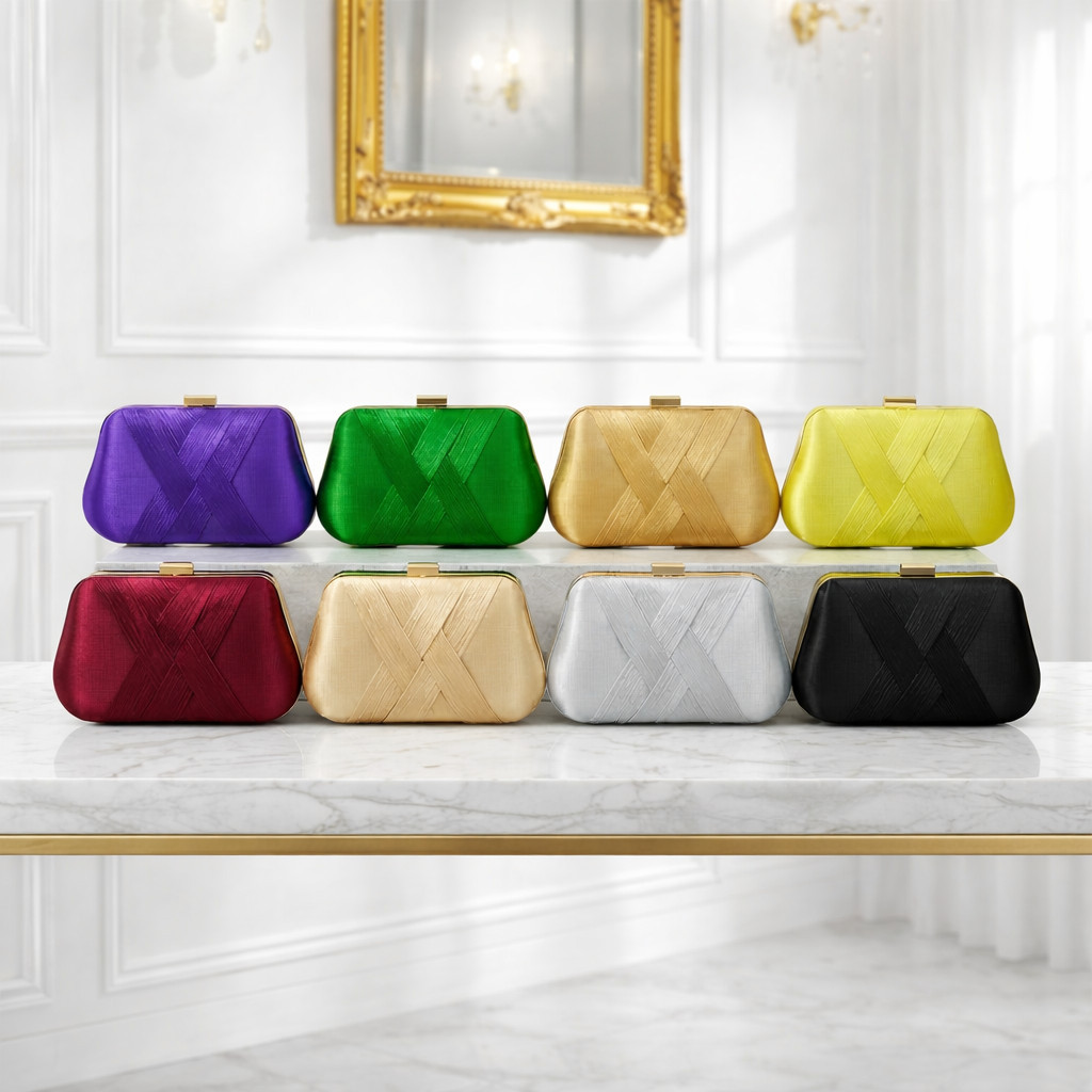Bolsa Clutch Feminina Festa Luxo Elegante Cetim para Casamento e Formatura
