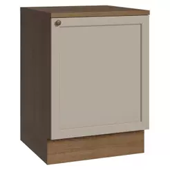 Balcão de Cozinha 60 cm 1 Porta Rustic/Crema Vik Madesa