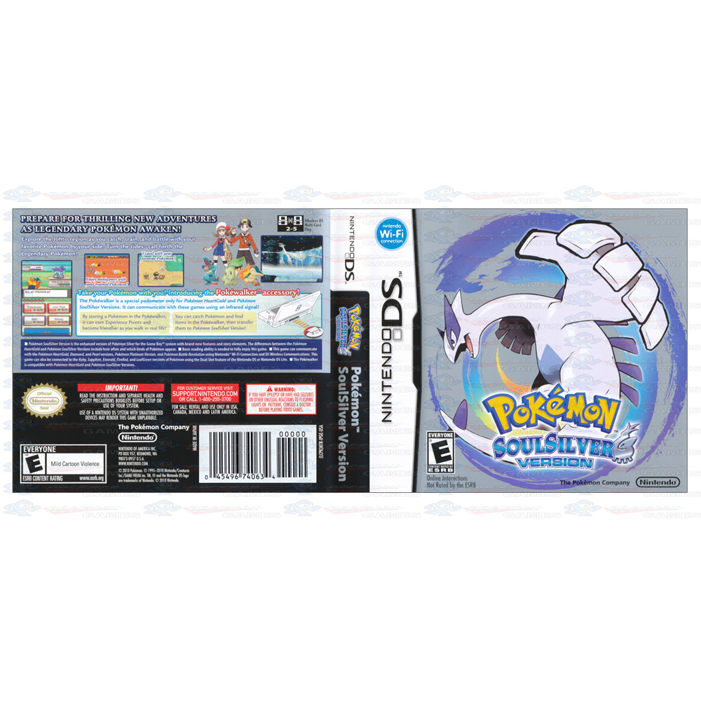 Encarte Repro Pokémon Soul Silver - Nintendo DS