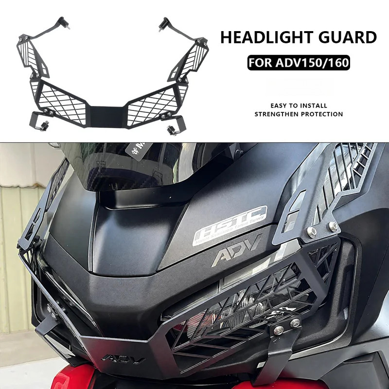 Para HONDA ADV150 2019-2023 ADV160 2022 Motocicleta Frente Farol Grade Guarda Capa Protetor Decorativo