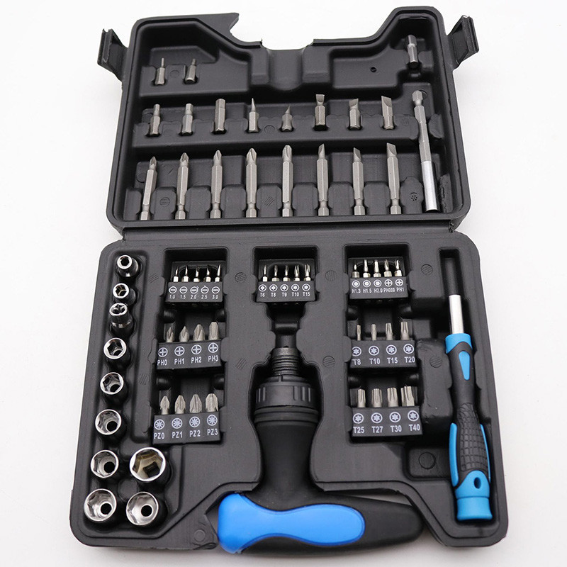 Kit Ferramentas Com 63 Peças Ponteira Chave Fenda Bits Soquetes ferramentas