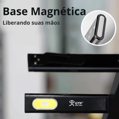 GTP-T7 Lanterna LED Magnetico Recarregável USB Tipo-C 675 Lúmens 6 Modos de luz Compacta e Potente