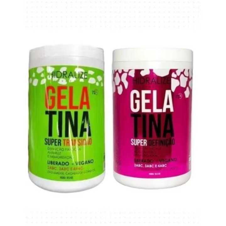 Kit Com 2 Gelatinas - Cachos perfeitos Hidratação/Nutrição 1Kg - Hidraliza