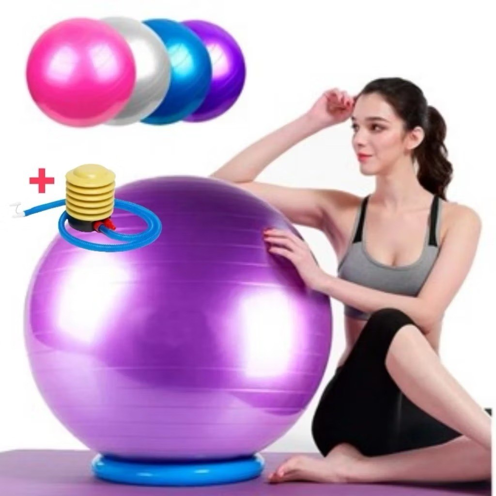 Bolas de PVC de 55cm e 65cm para esportes, Pilates, yoga, fisioterapia, ginástica, cores aleatórias