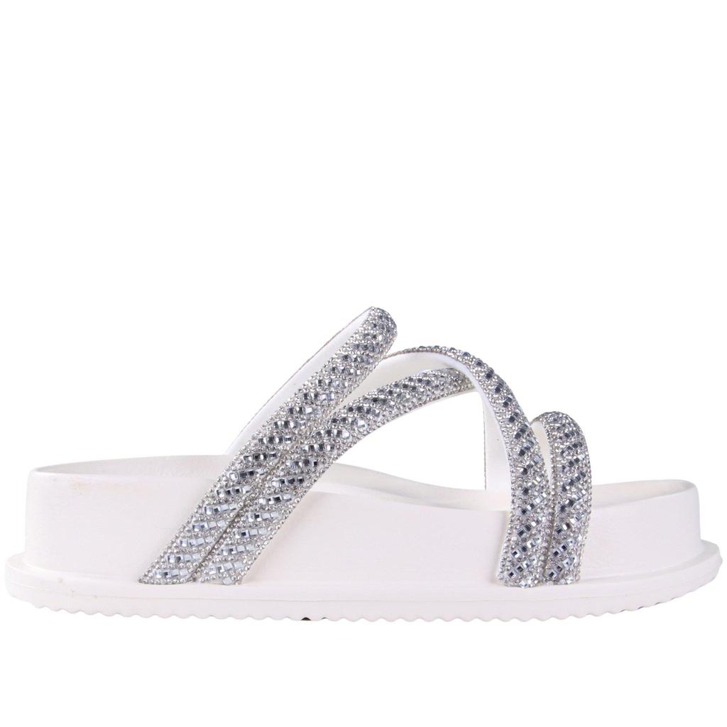 Papete Feminina Zariff 1550001252 Off White em Oferta na Shopee