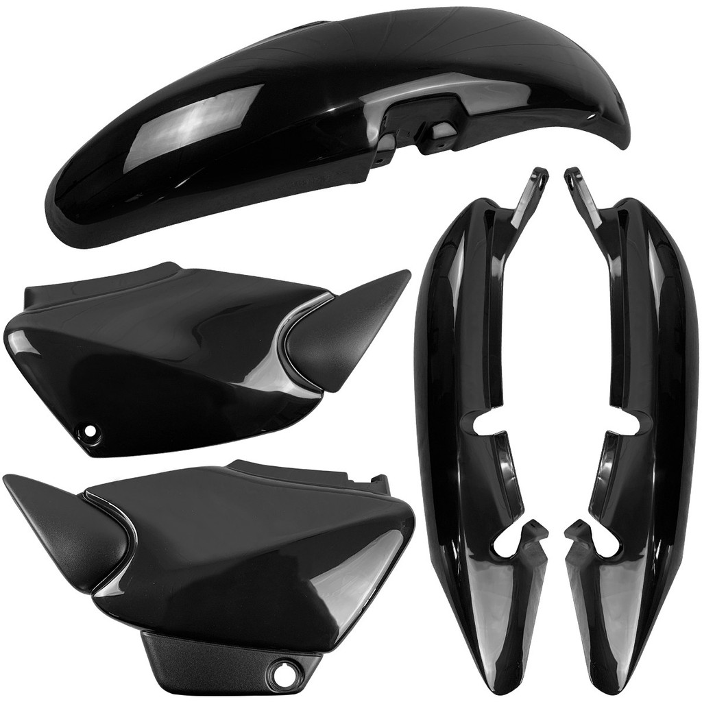 Kit Carenagem Completo Paralama Tampa Lateral Rabeta Traseira Titan 125 Fan 125 2004 2005 2006 2007 2008 Preto Injetado