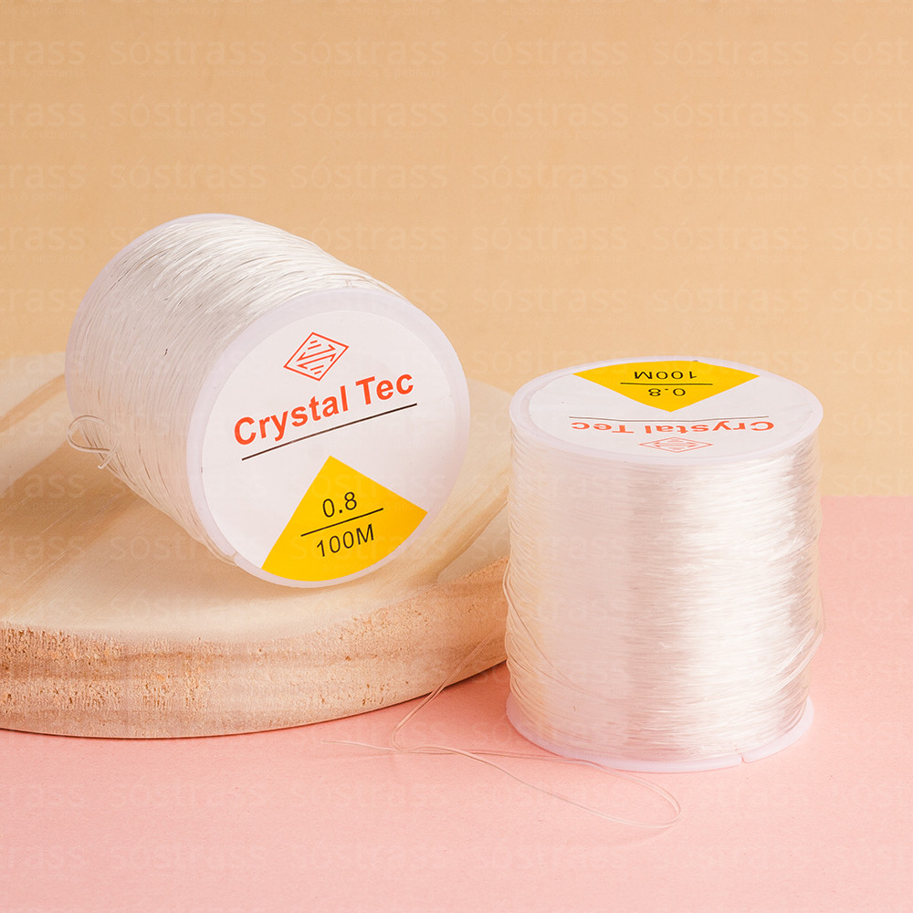 Fio de Silicone 0.8mm Transparente Elástico Para Pulseiras - 100 Metros em Oferta na Shopee