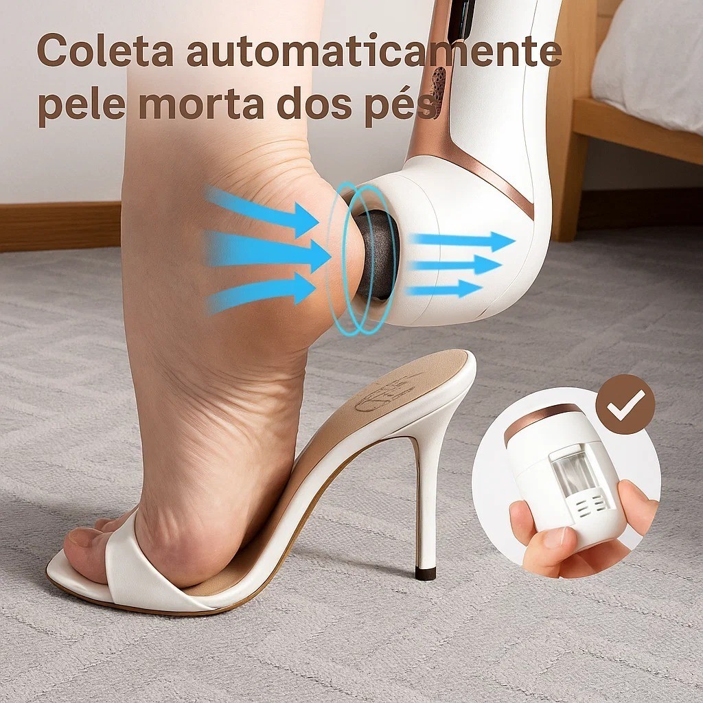 Esfoliador Elétrico Pés Recarregável Pedicure Removedor Calos Rachaduras Lixa Portátil