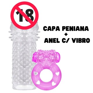 KIT Anel Peniano Vibrador + Capa Peniana Extensora Engrossa Aumenta Retarda Ejaculação e Estimula o Clitóris - SEX SHOP em Oferta na Shopee