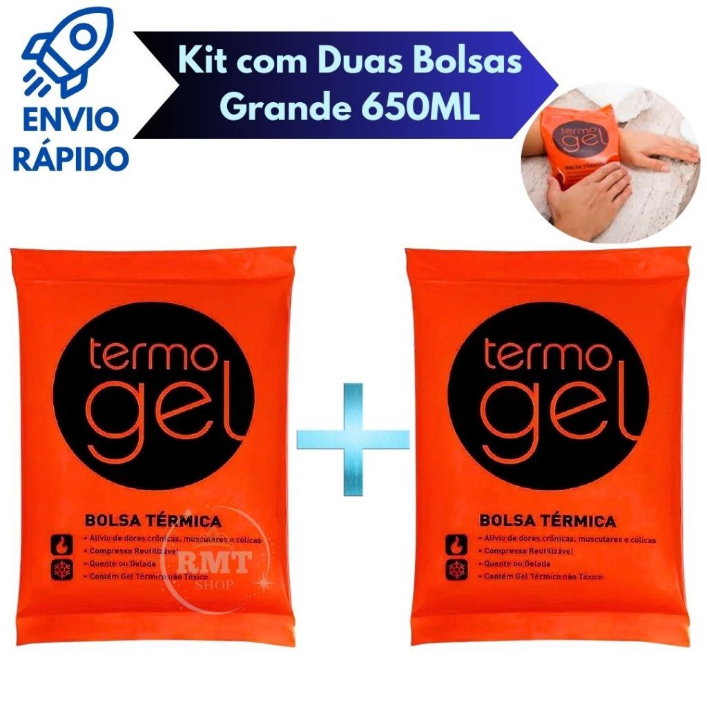 Kit 2 Bolsas Térmicas Termo Gel Grande 650 ML Para Compressa Fria Ou Quente em Oferta na Shopee