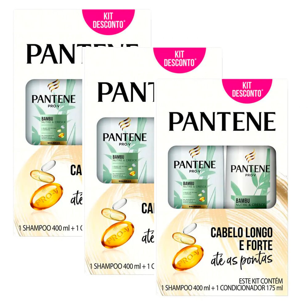 Kit Pantene Bambu Shampoo 400ml + Condicionador 175ml - 3 Unidades em Oferta na Shopee