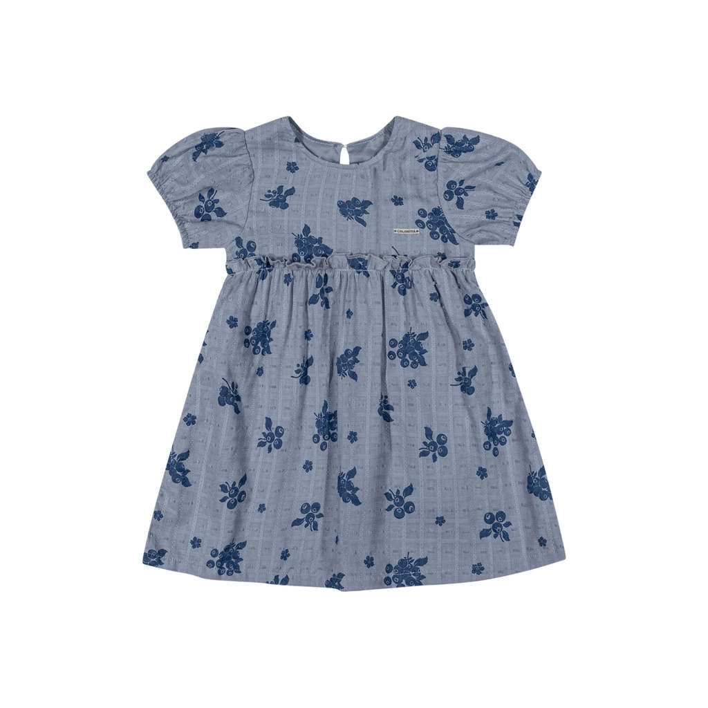 Vestido Bebê Menina Curto Texturizado Colorittá Azul
