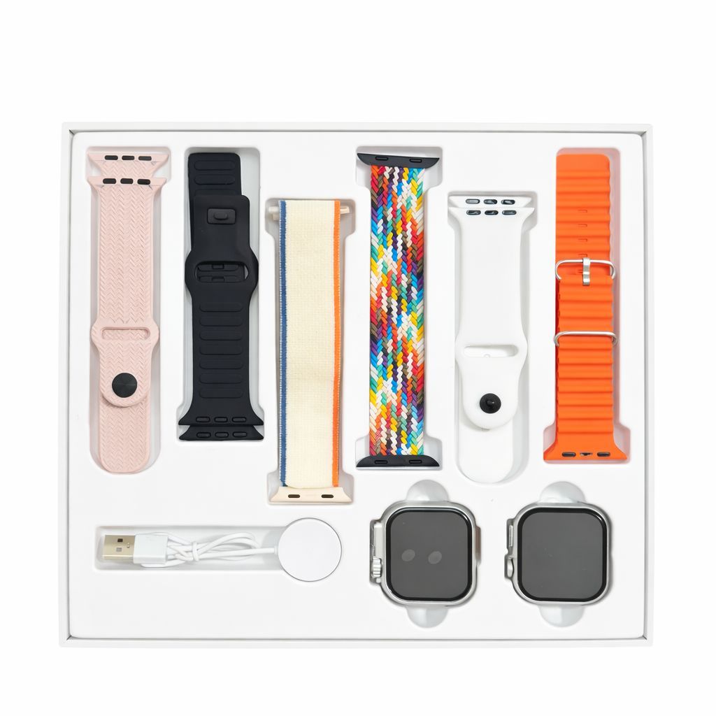 Kit 2 SmartWatch com 2 Relógio Inteligente  6 Pulseiras Monitoramento de Saúde  Bluetooth original