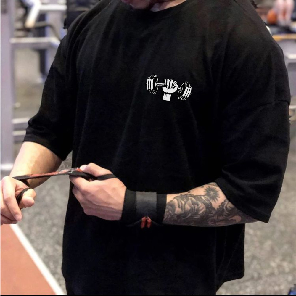 Camiseta Camisa Oversized Estampado Academia Para Treino 100% Algodão Academia,  Algodão,  Streetwea.