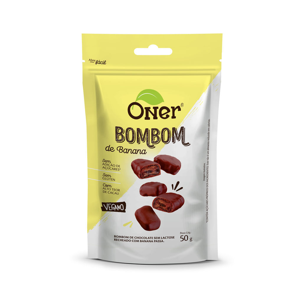 Bombom Oner Sabor Banana Vegano 50G em Oferta na Shopee