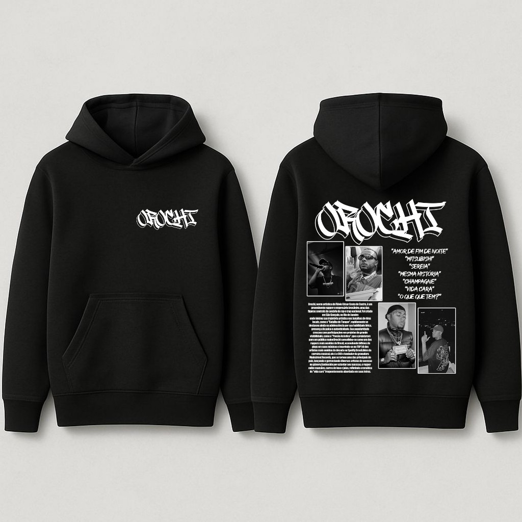 Blusa Moletom Orochi Letra Musica Rapper Biografia Cantor Rap Algodão 323