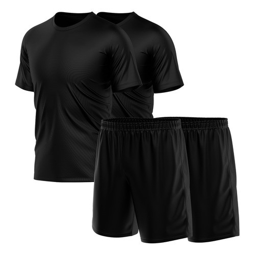 Kit 2 Short + 2 Camisetas Masculina  Esporte Academia Camiseta Esportiva Dryfit