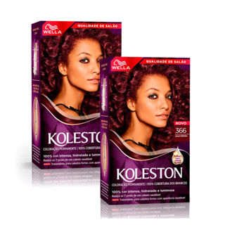 Kit 2 Tinta de Cabelo Koleston Acaju Púrpura 366 em Oferta na Shopee
