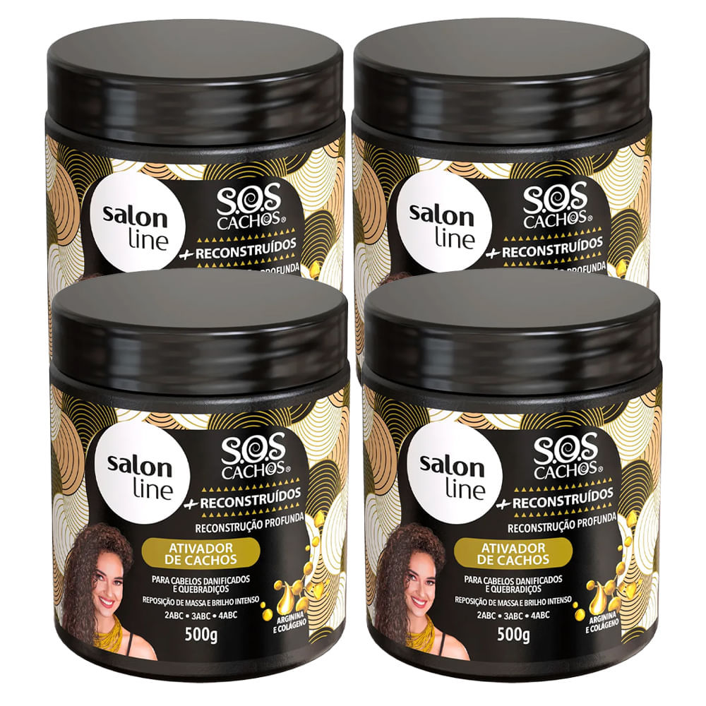 Kit 4 Ativadores De Cachos Salon Line Reconstrução 500g em Oferta na Shopee