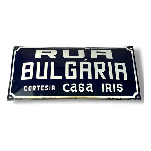 Placa Esmaltada Antiga De Rua Original - Casa Íris Rua