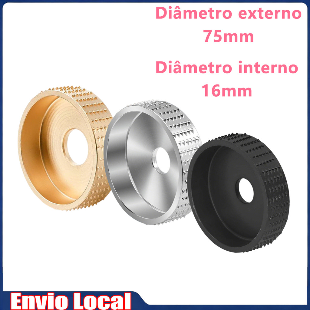 3 peças acessórios para esmerilhadeira com furo interno 16mm, rebolo de liga dura, rebolo para escultura em madeira