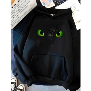 Blusa Canguru Inverno Capote Moletom Capote Unissex C/ Capuz Banguela Olhos Furia da Noite dragão Casual RR