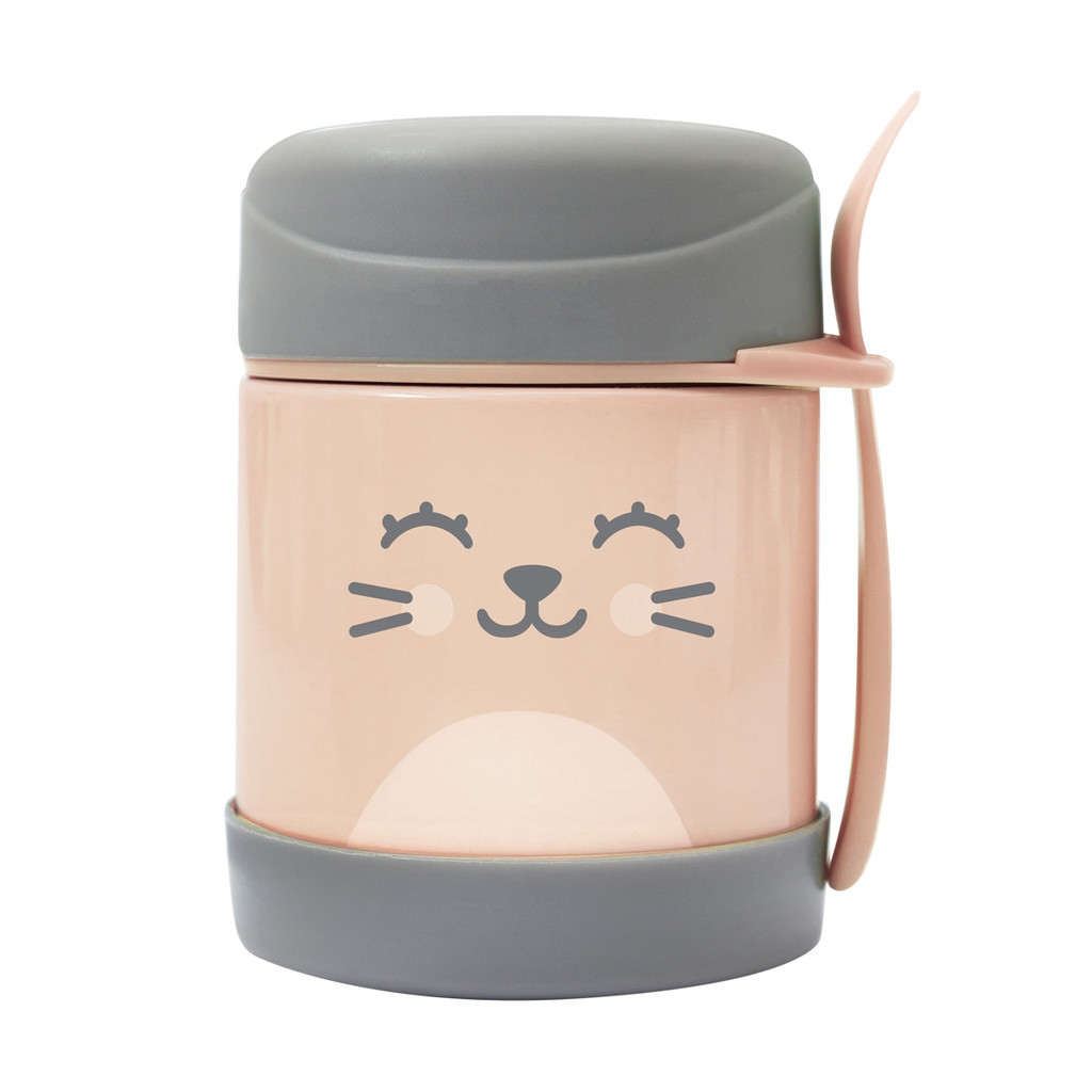 Pote Térmico Com Talher Buba Gumy Pêssego 320ml em Oferta na Shopee