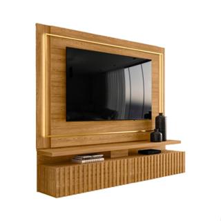 Painel com Rack Suspenso para TV até 75 Polegadas Gaia 2 Gavetas Cumaru em Oferta na Shopee