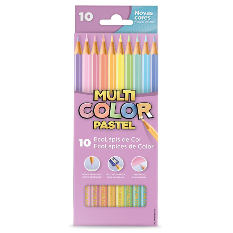 Lápis de cor 10 cores pastel 11.1000NP Multicolor em Oferta na Shopee