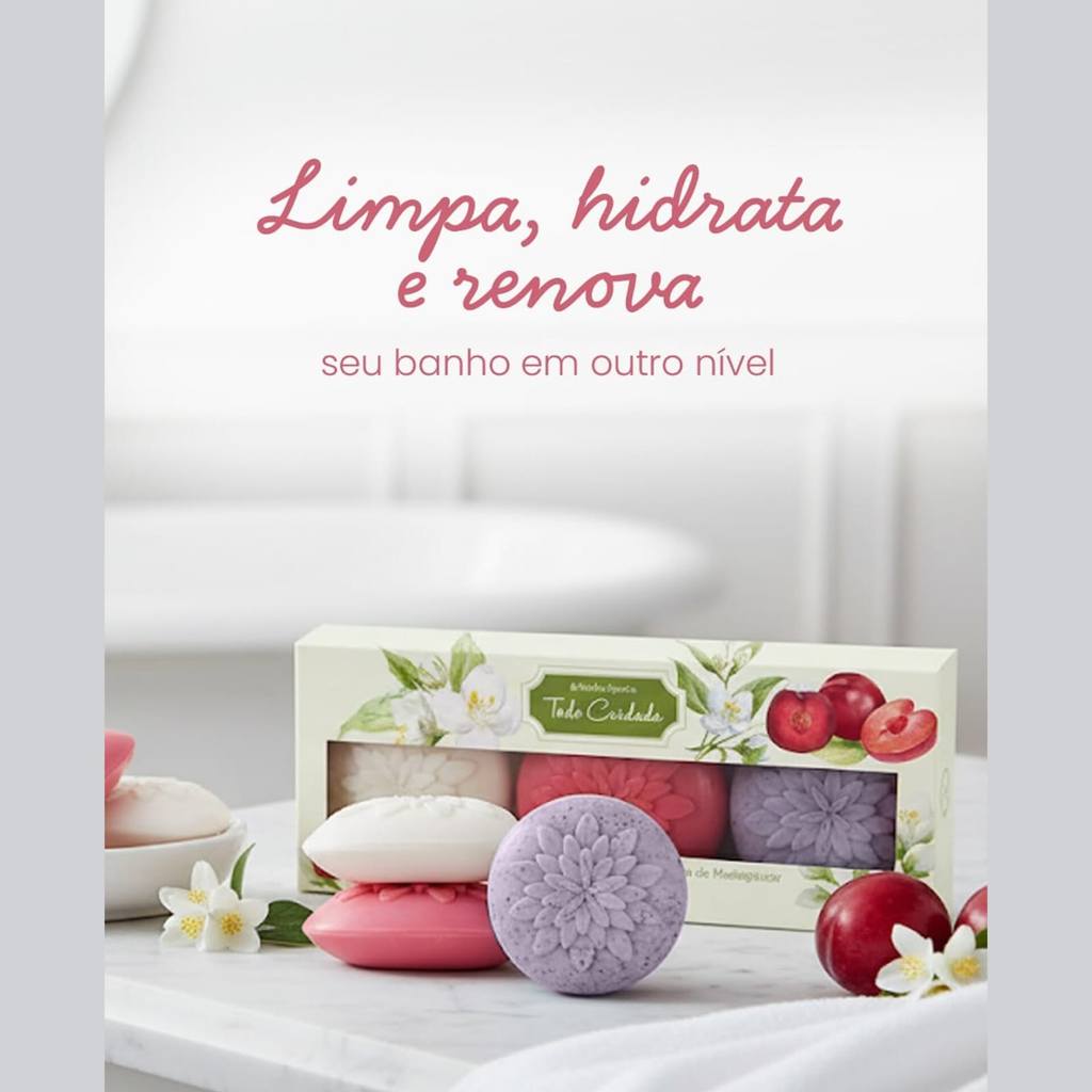 Abelha Rainha Caixa de Sabonetes Em Barra Toque De Cuidado -3X90G (3819)