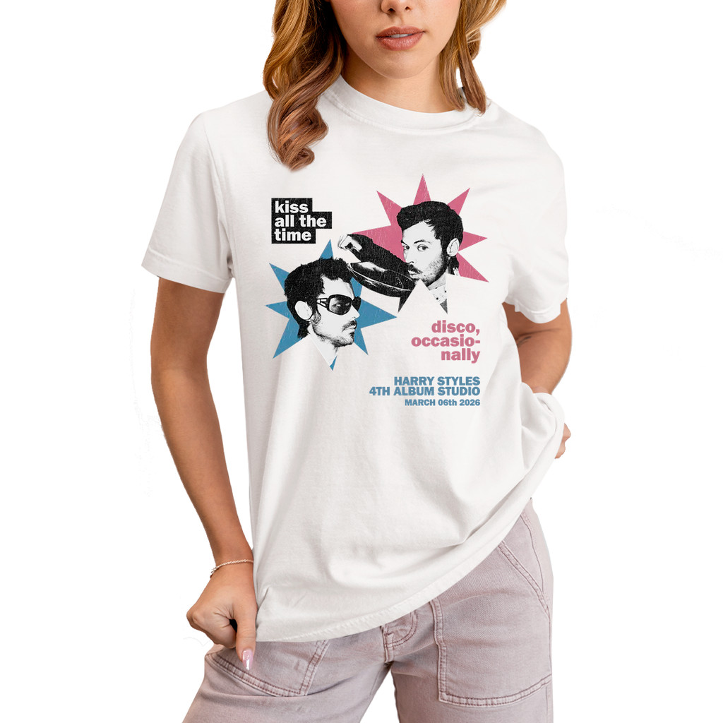 Camiseta Algodão Unissex Harry Kiss All The Time Disco Occasionally Studio